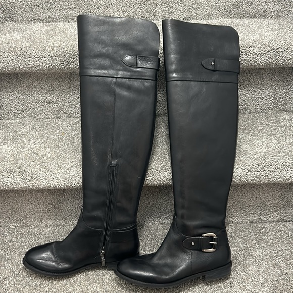 Guess black leather over the knee boots - Picture 2 of 6